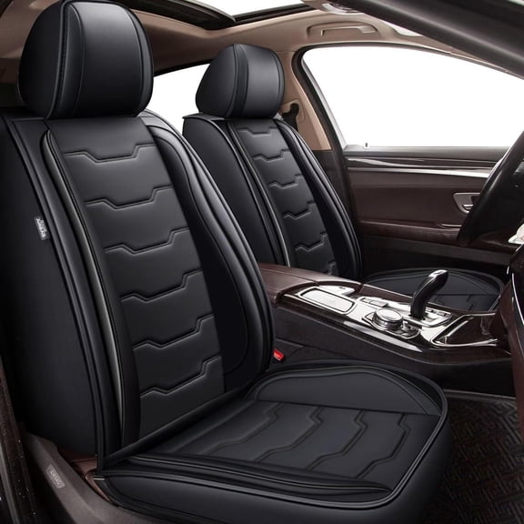 AOMSAZTO Car Seat Cover Fit for Ford Maverick 2022-2024 Black 5-Seat Ice Silk & Faux Leather Full Set Summer Breathable