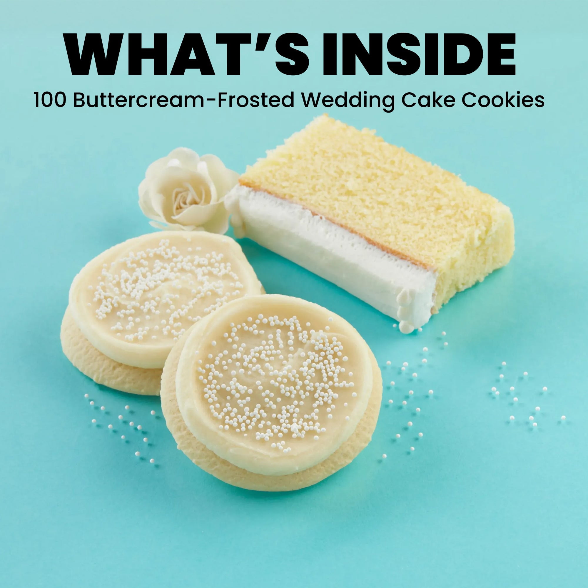 Cheryl's Cookies® Wedding Celebration Cookies 100ct Case, Cookies Individually Wrapped, Gourmet, & Fresh-Baked, Kosher, Bulk Value Gift Pack, Snack, Treats, Desserts