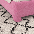 thumbnail image 6 of 4 EVER WINNER Twin Size Bed Frame, Boucle Upholstered Bed Frame with Headboard, No Box Spring Required, Easy Assembly, Dark Pink, 6 of 9