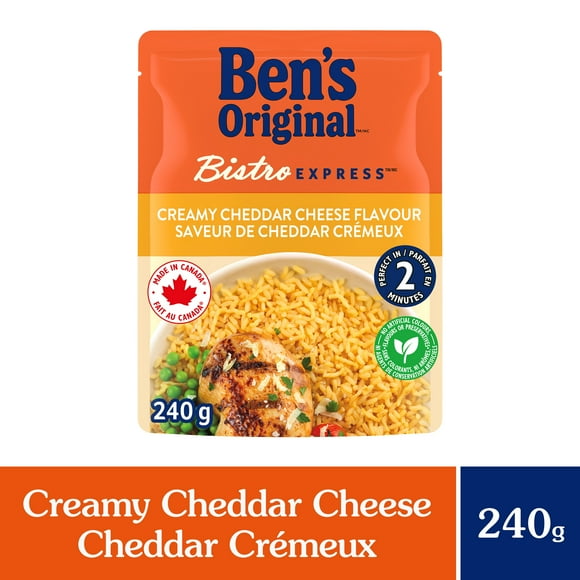 BEN'S ORIGINAL BISTRO EXPRESS Creamy Cheddar Cheese Rice Side Dish, 240g Pouch, Perfect Every Time™