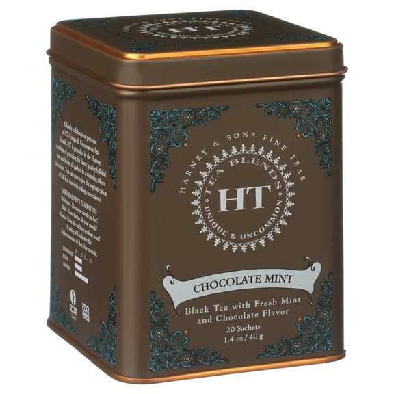 Harney & Sons Chocolate Mint Black Tea with Chocolate and Peppermint, 1.4 oz, 20 Count