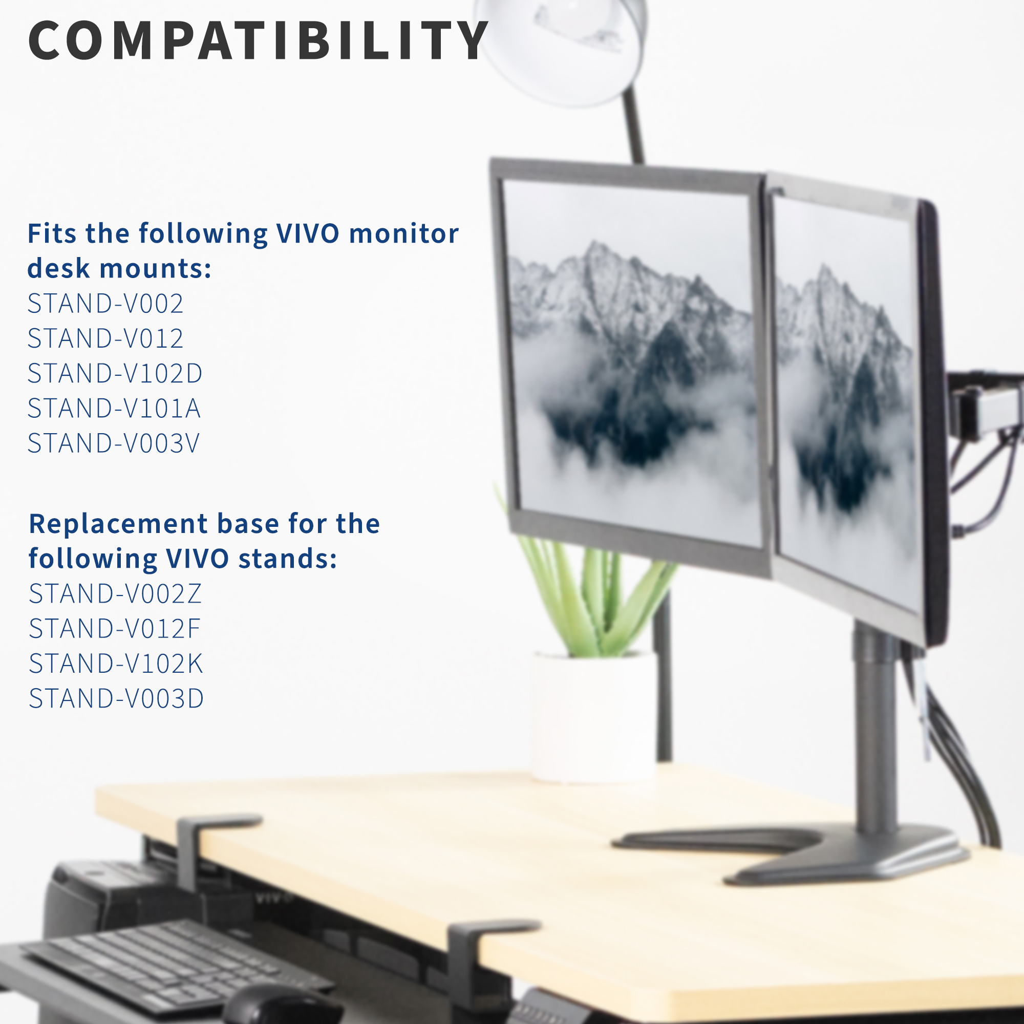 VIVO Freestanding Base for Monitor Desk Stand, 13" x 11" Platform with Padding - image 3 of 6