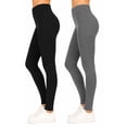 thumbnail image 2 of Women's High Waist Yoga Leggings, Full Length Stretch Pants, 2-Pack, 2 of 5