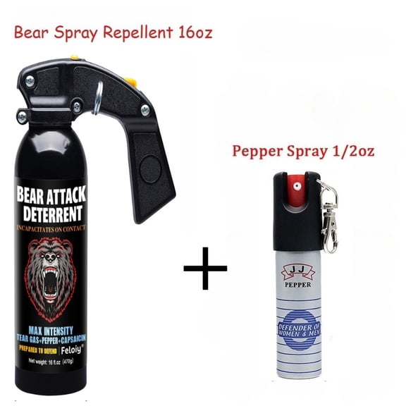Bear Repellent Spray With Holster - Stainless Steel Outdoor 35 Feet 16 Oz1 Pack Free Peper Spray 1/2oz