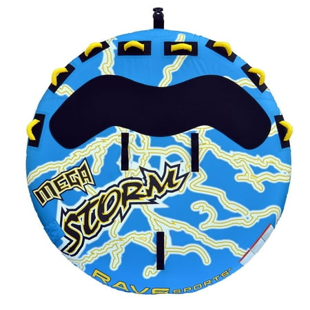 Inflatable Towable Water Sled - Rave Sports 02325 Mega Storm 4 Rider Inflatable Water Float Towable Boat Tube