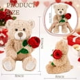 thumbnail image 3 of Guvpev Adorable Teddy Bear Plush with Rose, 9" Soft and Cuddly Stuffed Animal for Girlfriend, Wife, Friends, Anniversary & Graduation Gifts, Tan, 3 of 12