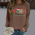 thumbnail image 2 of FYEGRE Chandail Sans Capuche pour Femmes, Col Rond, Manches Longues, Doux, Décontracté, Athlétique, Confortable, pour les Vacances, Café m, 2 of 4
