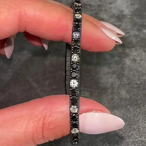10Ct Round Cut Lab Created Diamond Tennis Bracelets 14k Black Gold Plated