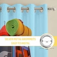 thumbnail image 6 of Travel Truck Kitchen Curtains Window Panels, Cartoon Navy Camping Cars Blue Background Insulated Window Treatment Curtain, Grommet Curtains for Bedroom/Living Room/Bathroom, 2 Piece 42"Wx63"L, 6 of 8