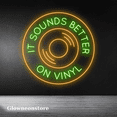 thumbnail image 3 of Glowneon It Sounds Better On Vinyl Neon Sign, Vinyl Disc Led Decor, 3 of 4