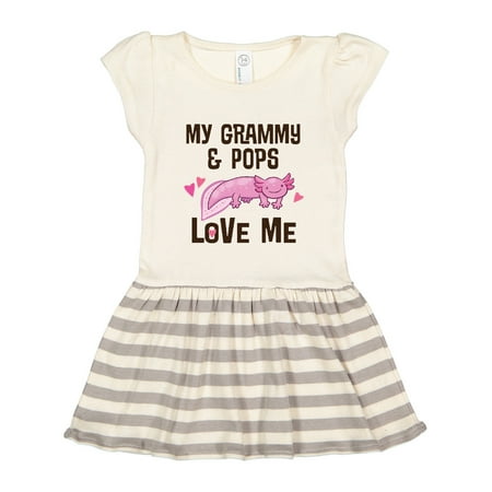 

Inktastic Grammy and Pops Love Me Axolotl Gift Toddler Girl Dress