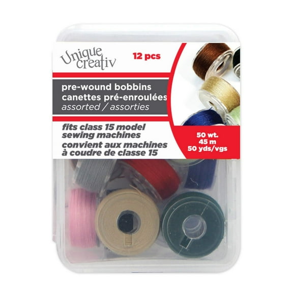 Unique Creativ Pre-Wound Reusable Bobbins in Assorted Colours