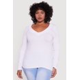 thumbnail image 2 of Women's Plus Size Long Sleeve V-Neck Basic Tee, 2 of 5