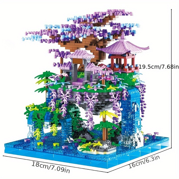 1460 Particles, Fairy Pavilion Building Blocks, Suitable for Holidays, Birthdays, New Year Gifts, Abs Materials, Mixed Color Building Blocks