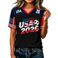thumbnail image 3 of 2026 New USA Soccer Jersey Women United States National Team Shirt, United States Jersey Soccer, Resistant V Neck Short Sleeve Football Tee for Sports Casual Daily Use for Adult(Black, 2XL), 3 of 6
