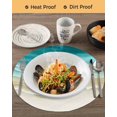 thumbnail image 3 of 13 Inch Round Placemats Set of 6, Turquoise Summer Beach Coastal Non Slip Heat Insulation PP Table Mats, Nautical Beige Seaside Washable Place Mats for Kitchen Dining Party Table Decor, 3 of 7