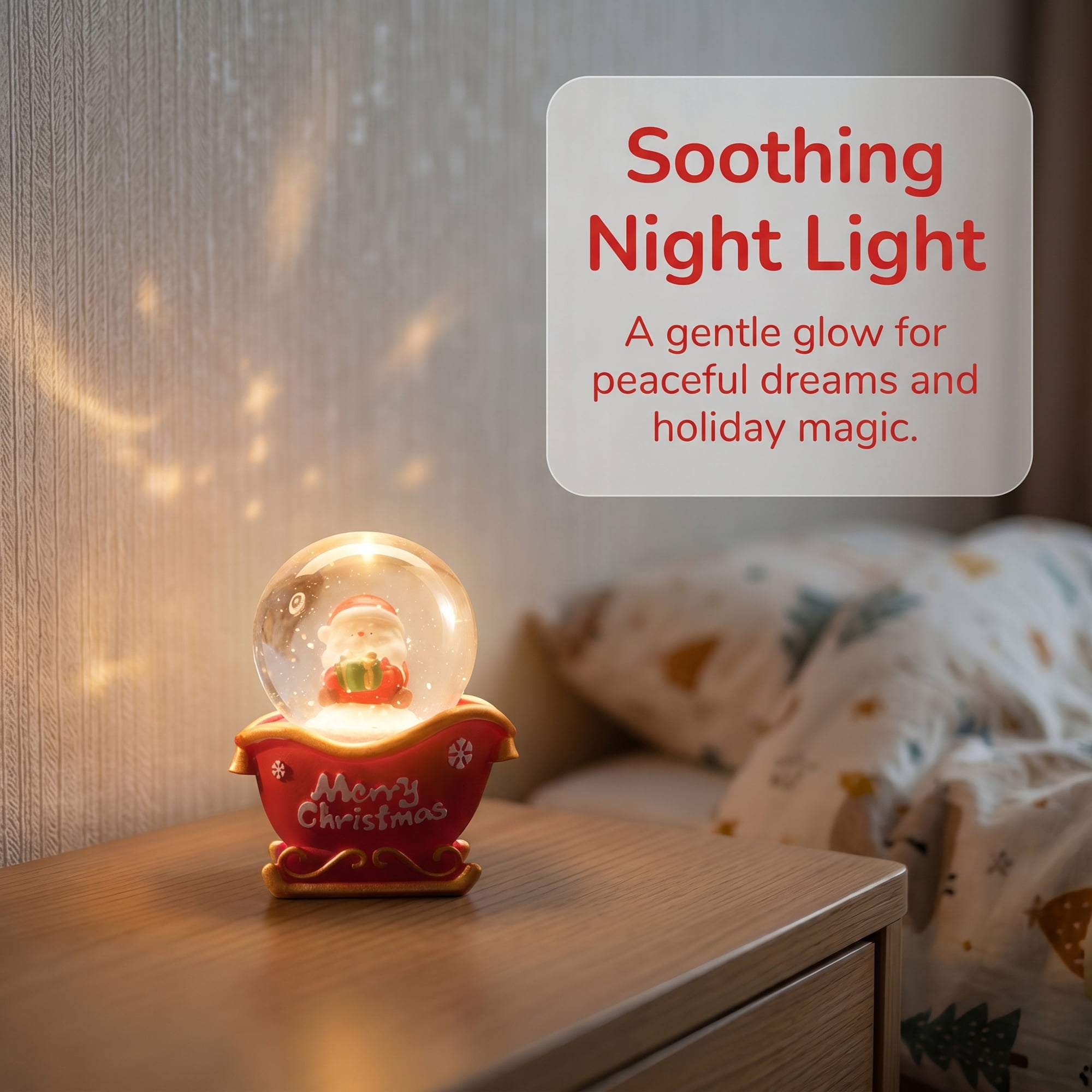 Unique Bargains Light Up Crystal Ball LED Glitter Snow Globe Red R 1.8" x 1.8" x 2.7"