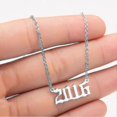 thumbnail image 4 of 1980-2019 Birth Year Number Charm Pendant Stainless Steel Chain Necklace Jewelry_k29-Golden-2004-Model code 29770 Golden 2004, 4 of 4