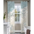 thumbnail image 4 of Blue Coastal Crabs Sheer Curtains 84 Inch Length 2 Panels Set for Living Room/Bedroom, Summer Beach Ocean Abstract Art Kitchen Curtains Grommet Semi-Sheer Curtains Drapes Window Treatments 52"x84"x2, 4 of 7