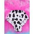 thumbnail image 6 of Ocealan Big Girls Princess Cow Printed Dance Dress School Party Ballet Dancewear BlacK White 10, 6 of 7