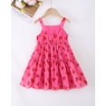 thumbnail image 4 of 5T Baby Girls Dress 6Y Girls Sleeveless Dress Heart Print Little Girls Summer Floral Dress Suspender Dress Rose Red, 4 of 8