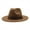 Coffee, variant on Classic Felt Fedora Hats for Men Women Floppy Wide Brim Panama Hat with Belt Buckle Coffee