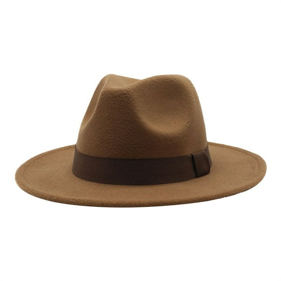 SenseStyle Fedora Hats for Women Sale, Men's and Women's Solid Ribbon Bucket Hat Jazz British Hat Hats for Men Coffee M