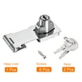 thumbnail image 3 of Uxcell 3'' Door Latch Hasp Lock Keyed Different Clasp with Screws, Black Silver 2 Pack, 3 of 6
