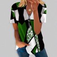 thumbnail image 2 of Blusa informal con cuello en V y manga corta con estampado de verano para mujer con estilo OAVQHLG3B Store  lin121212, 2 of 5