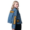 thumbnail image 2 of Women's G-III 4Her by Carl Banks Denim Iowa Hawkeyes Game Ball Patches and Studs Full-Button Jacket, 2 of 2