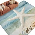 thumbnail image 2 of 6'x9' Area Rugs, Coastal Beach Indoor Outdoor Area Rug for Living Room Bedroom, Summer Retro Starfish Wave Washable Bathroom Rugs Kitchen Floor Carpet Mats Home Decor Aesthetic, 2 of 8