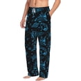 thumbnail image 2 of Uemuo Spacecraft Pattern Men's Wide Leg Palazzo Lounge Pants with Pockets Light Weight Loose Comfy Casual Pajama Pants-Large, 2 of 9