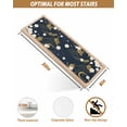 thumbnail image 4 of Stair Treads for Wooden Steps,Yellow Flower Peel Stick Stair Treads with Adhesive,Japanese Style Floral Leaf Textured Navy Blue Non Slip Indoor Stairs Runner Rugs Mats for Elders Dogs 8"x30" 10PCS, 4 of 7