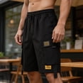 thumbnail image 5 of successthop Cargo Shorts for Men Relaxed Knee Length Sweatpant Shorts Drawstring Bottoms Oversized Clothes with Pockets XS, 5 of 8