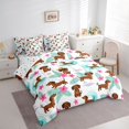 thumbnail image 2 of Homewish Funny Dachshund Animal 7-Piece Twin Bedding,Pretty Hibiscus Flower Bedding Comforter Set,Ocean Wave Decor,Colorful Stars Reversible, 2 of 8