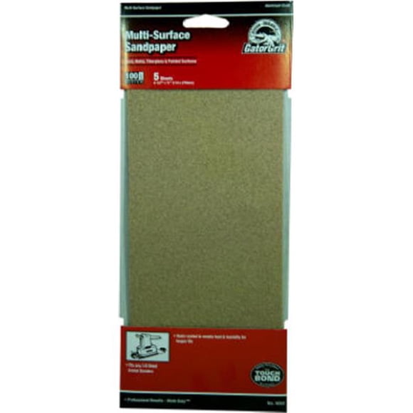 Ali Industries 5052 4 x 11 Po 100 Grains Prédécoupés Papier Abrasif d'Oxyde d'Aluminium&44; Pack de 5