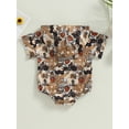thumbnail image 4 of Bagilaanoe Newborn Baby Boy Hooded Rompers Print Short Sleeve Bodysuits 3M 6M 12M 18M Infant Casual One Piece Short Jumpsuit, 4 of 7