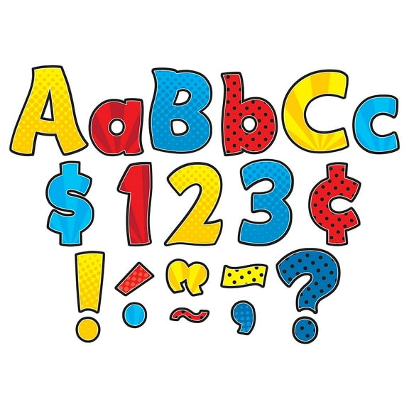 Teacher Created Resources 4" Funtastic Font Letters Combo Pack Superhero 208 Pieces/Pack 3 Packs