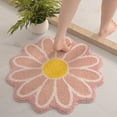 thumbnail image 2 of Alfombra con forma de flor, linda margarita, redonda, irregular, antideslizante, absorbente, lavable, con diseño floral, para baño, bañera, ducha, alfombras suaves y esponjosas para interiores para, 2 of 5