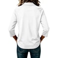 thumbnail image 5 of Women Casual Lapel Button Tshirts 3/4 Sleeve Polo Tops Loose Relaxed Solid Shirts Daily Tops, 5 of 5