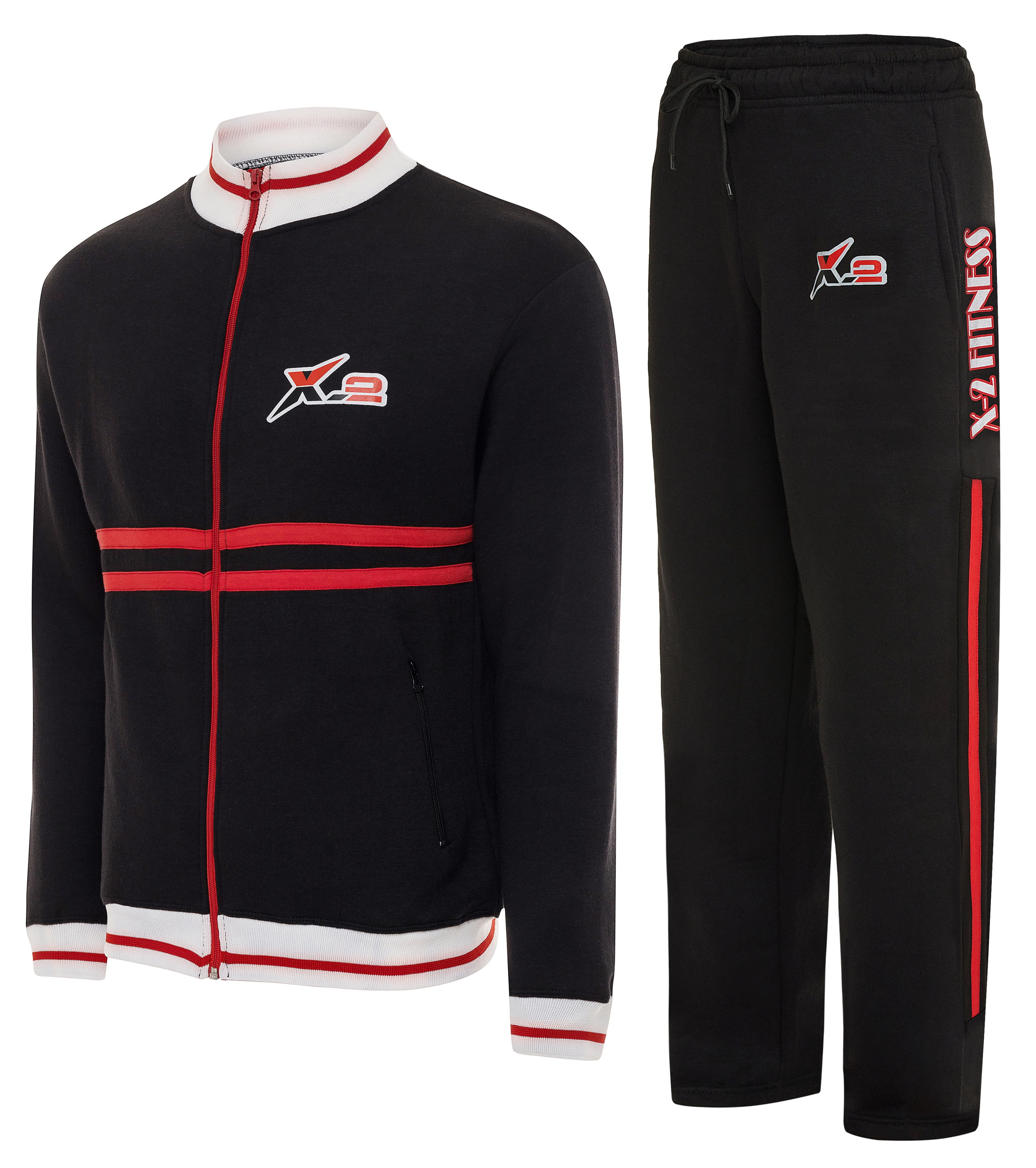 X2 Men Tracksuits 2 Pieces Set Jogging Athletic Sports Set Stripe