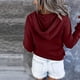 thumbnail image 5 of ICHUANYI Liquidación Blusa de manga larga con bolsillo impreso a la moda para mujer Tops casuales Sudadera con capucha con botones ICHUANYI WER202308246714, 5 of 6