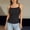 #3Black, variant on Womens Summer V Neck Crop Tank Tops Fitted Sleeveless T Shirts Ribbed Basic Camisole Tops