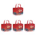 thumbnail image 2 of 4 bolsas de regalo de Navidad, bolsas de mano, multiusos, bolsas de envoltura, reutilizables, ligeras, bolsas portátiles de almacenamiento no tejidas Rojo, 2 of 8
