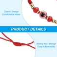 thumbnail image 3 of Uxcell Evil Eye Bracelets, Handmade Adjustable String Protection Good Luck Cord Braided Bracelet for Women Men, Red, 3 of 5