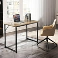 thumbnail image 3 of Giantex 40” Home Office Computer Desk, Modern Simple Writing Study Desk, Metal Frame Gaming Desk, Laptop PC Workstation, Natural, 3 of 8