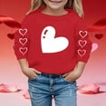thumbnail image 2 of KHONTS Valentine's Day Sweatshirt for Kids Causal Heart Printed Graphic Long Sleeve Tops Boys Girls Crewneck Shirts,Size 2-9 Years 06-Watermelon Red 140, 2 of 4