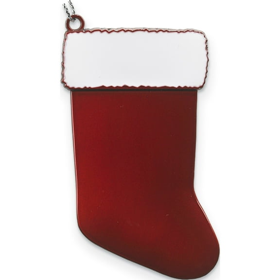 Pewter Red Engraveable Stocking Ornament (3.5x2.75mm)