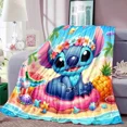 thumbnail image 2 of Cartoon Cute Stich Blanket, 3D Printing Lilo & Strong Soft and Comfortable Children's Nap Sleeping Blanket, Bedding, 2 of 5