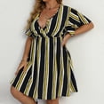 thumbnail image 5 of Lolmot Sexy Dresses for Women Summer Loose Stripes Polka Dots Print Dress Sexy Deep V Neck Short Sleeves High Waist Casual Dress Plus Size Dress, 5 of 5